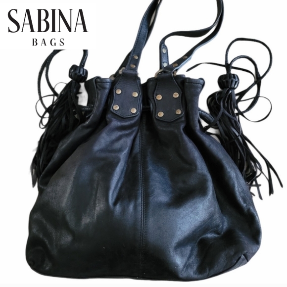 SABINA New York drawstring satchel leather bag - Picture 5 of 13